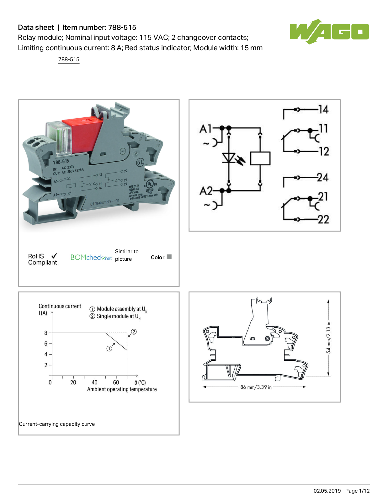 Wago 788-515 Data Sheet