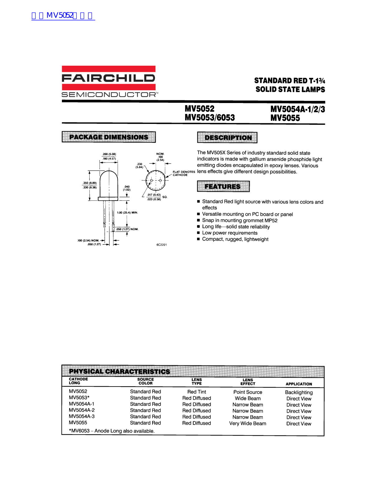 Fairchild MV5052 service manual