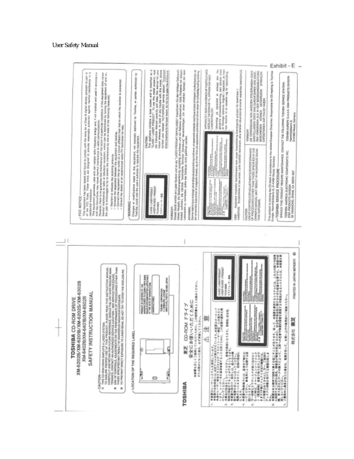 Dynabook AT98 038 User Safety Manual