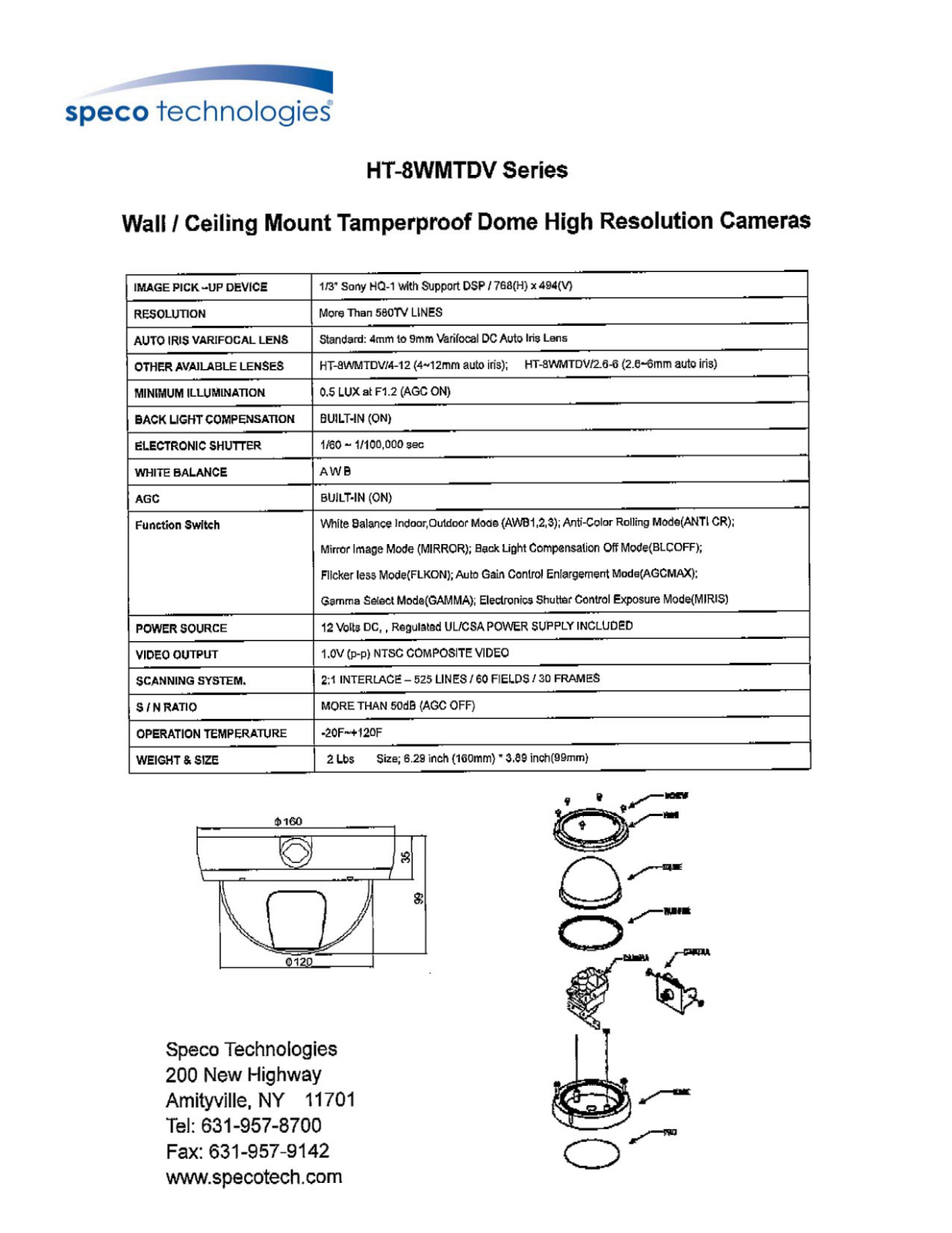 Speco Technologies HT-8WMTDV User Manual