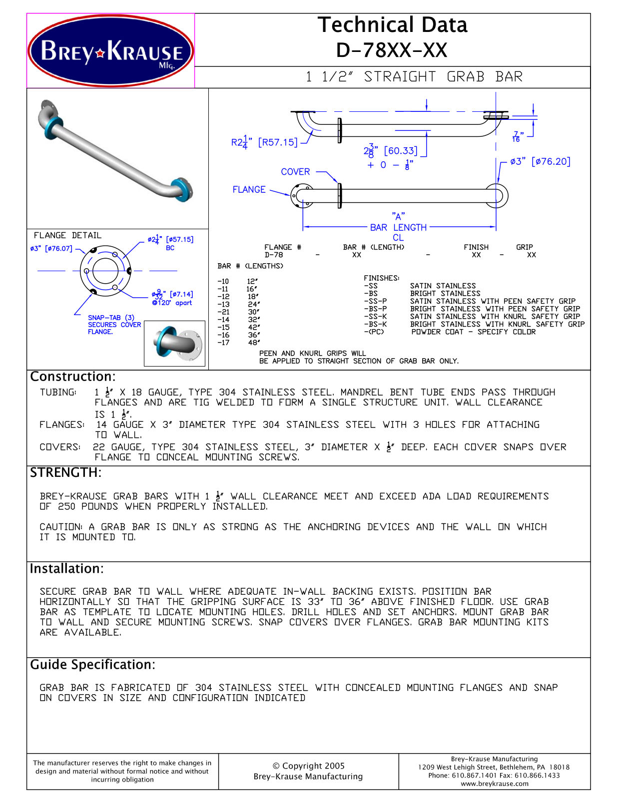 Brey-Krause BRKR1011 Specifications - ManualMachine.com