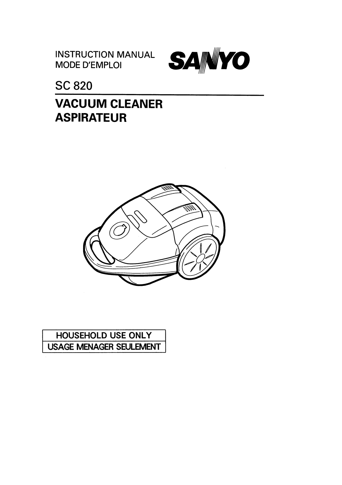 Sanyo SC-820 Instruction Manual