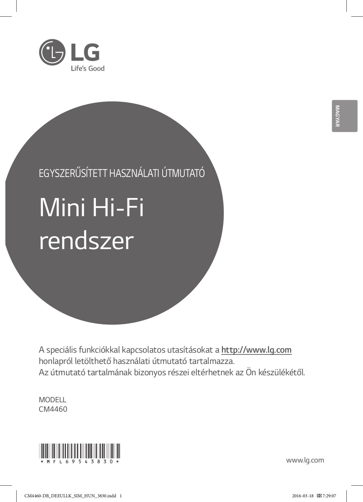 LG CM4460 User Guide