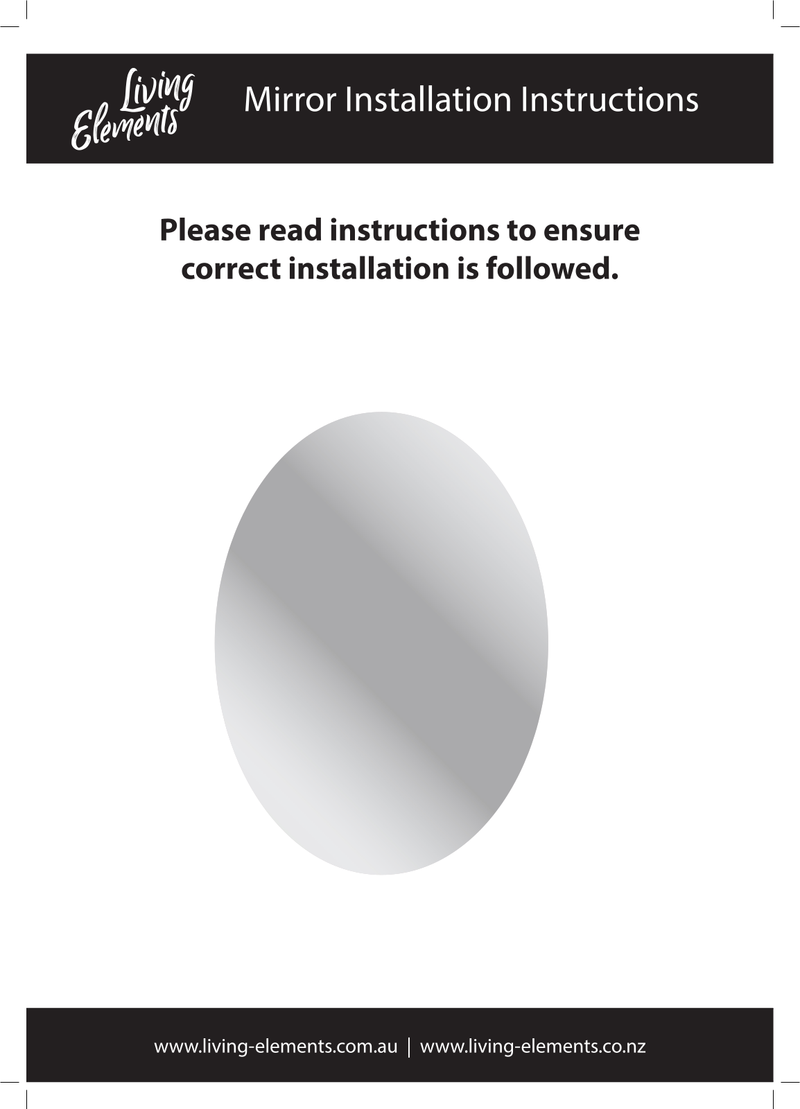 Living Elements Mirrors Installation Instructions - ManualMachine.com