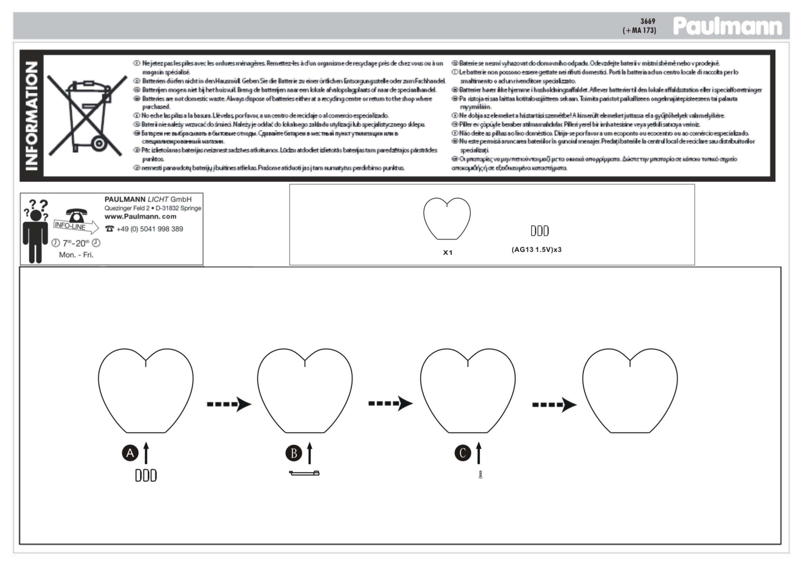 Paulmann 3669 Safety instructions