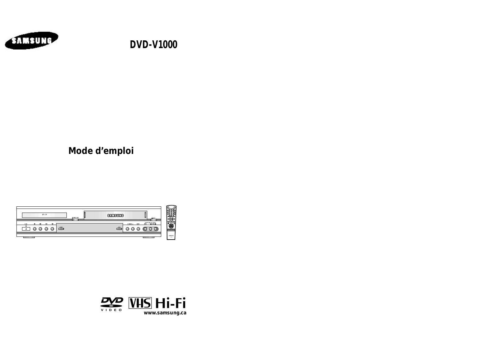 SAMSUNG DVD-V1000 User Manual