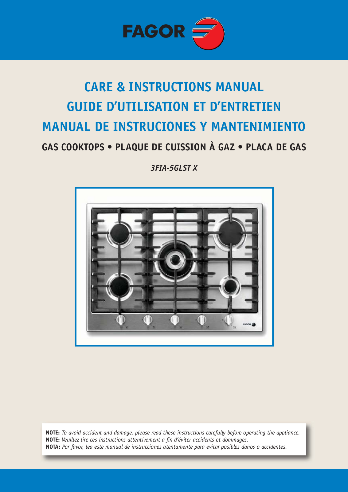 Fagor 3FIA-5GLSTX User Manual