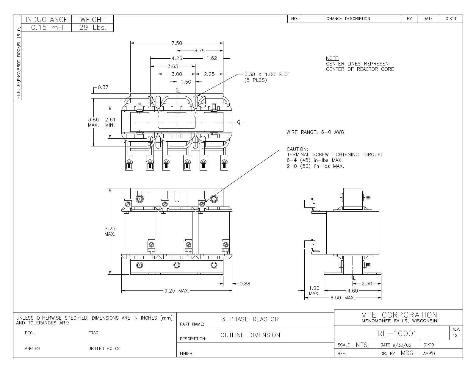 MTE RL-10001 CAD Drawings