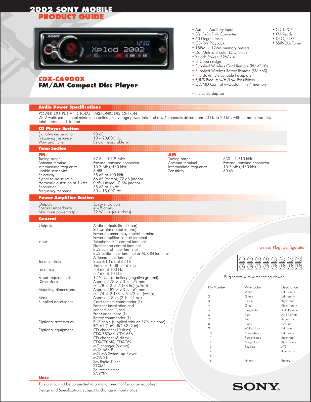 Sony CDX-CA900X, NWZ-B133F, NWZ-B135F BROCHURE