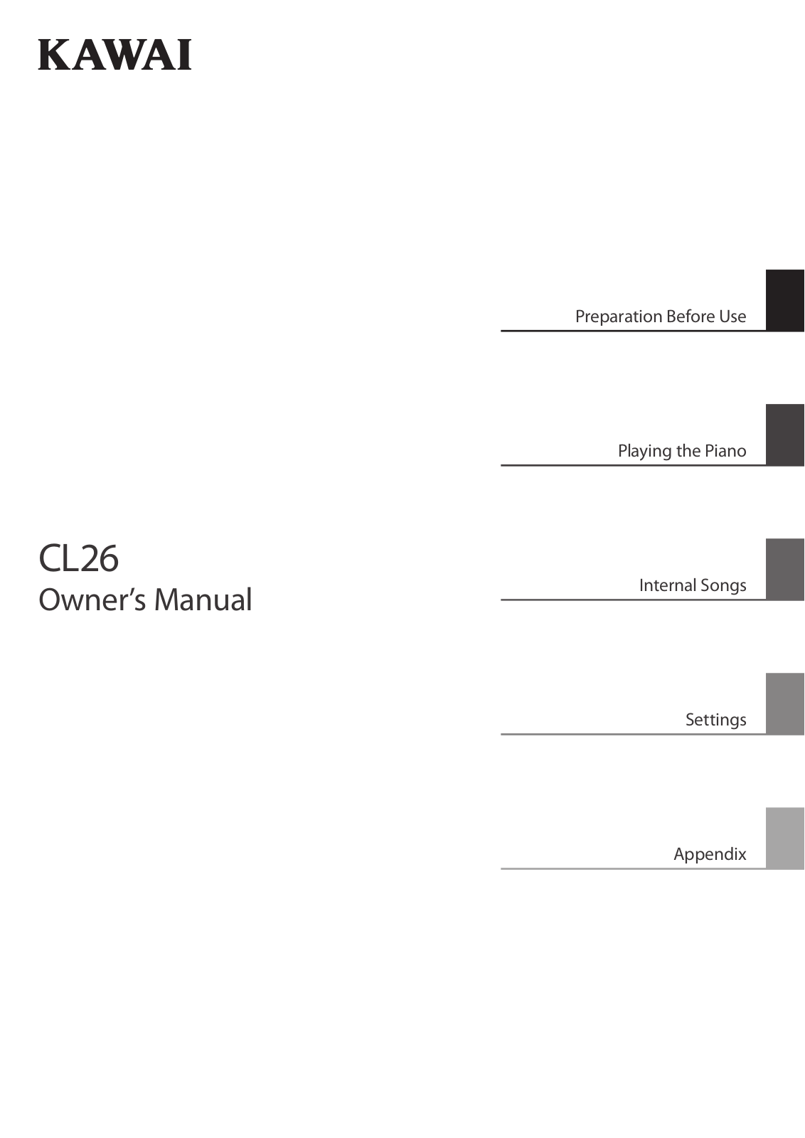 Kawai CL26 User Manual