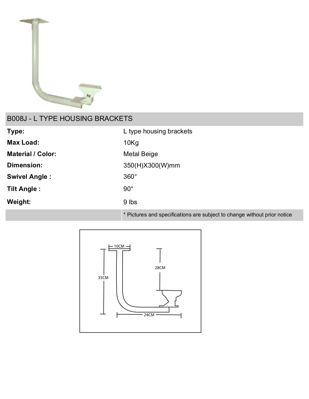 COP-USA B008J Specsheet