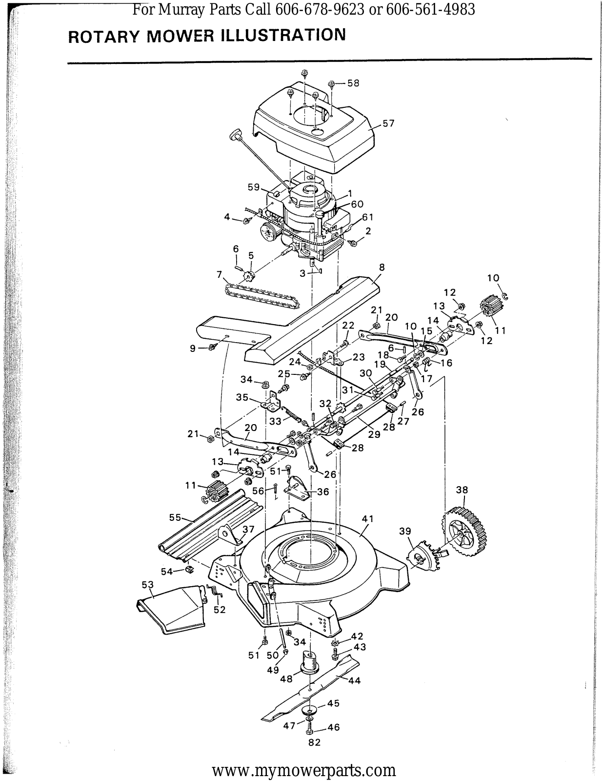Murray MOM3944A48 Parts List