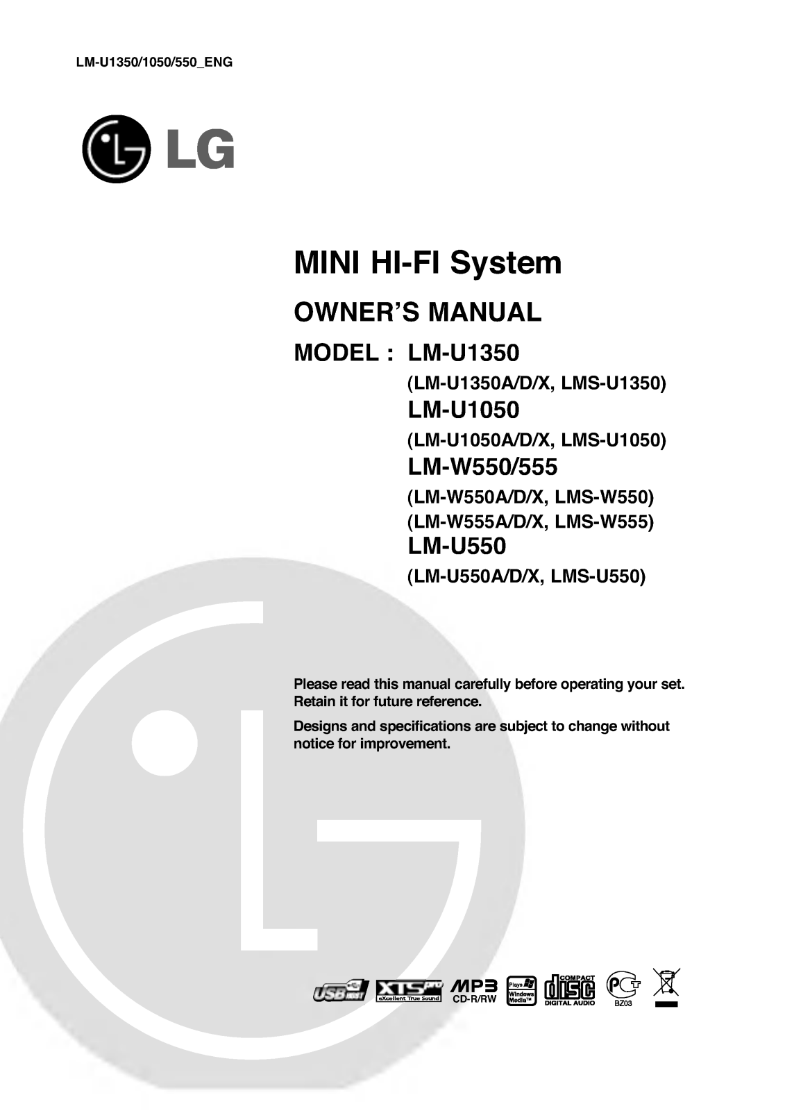 LG LM-U1050X User Manual