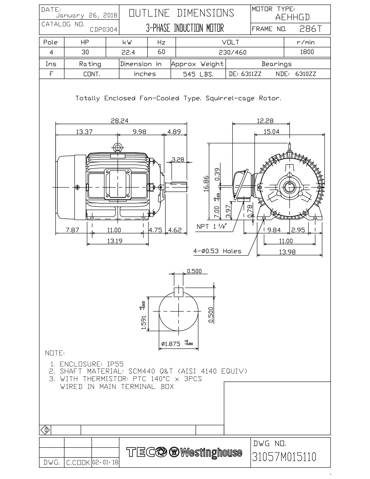 Teco CDP0304 Reference Drawing