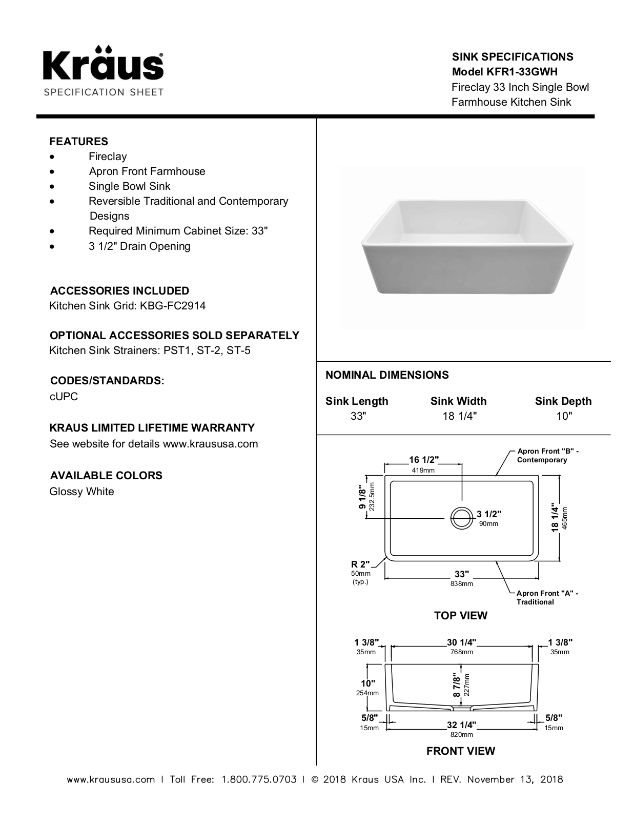 Kraus KUS10136 Specifications - ManualMachine.com