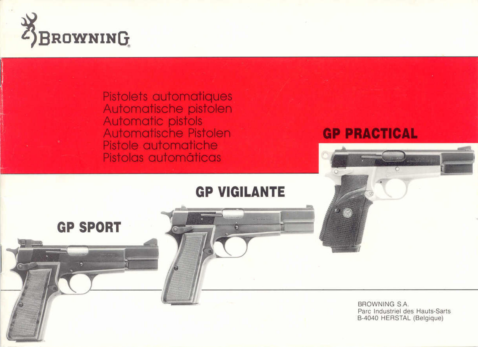 browning gp sport, gp vigilante, gp practical User Guide