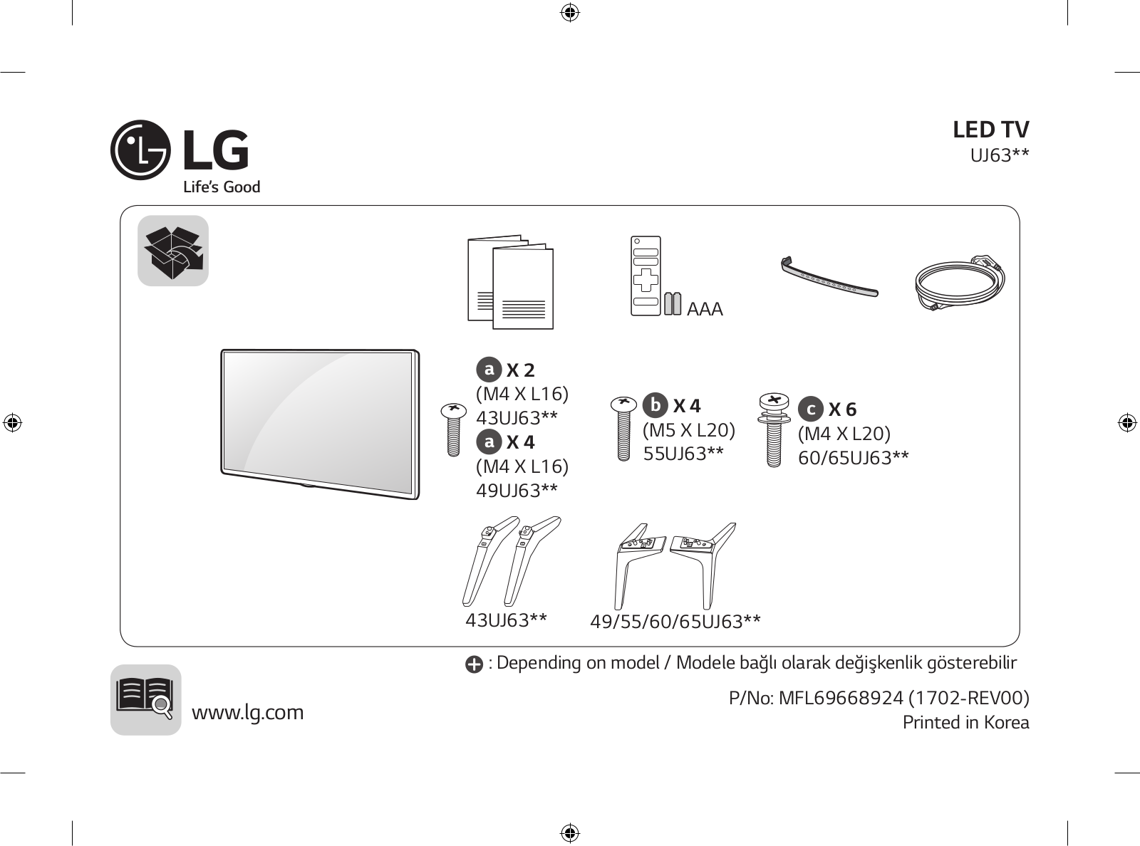 LG 43UJ630V-ZA User guide