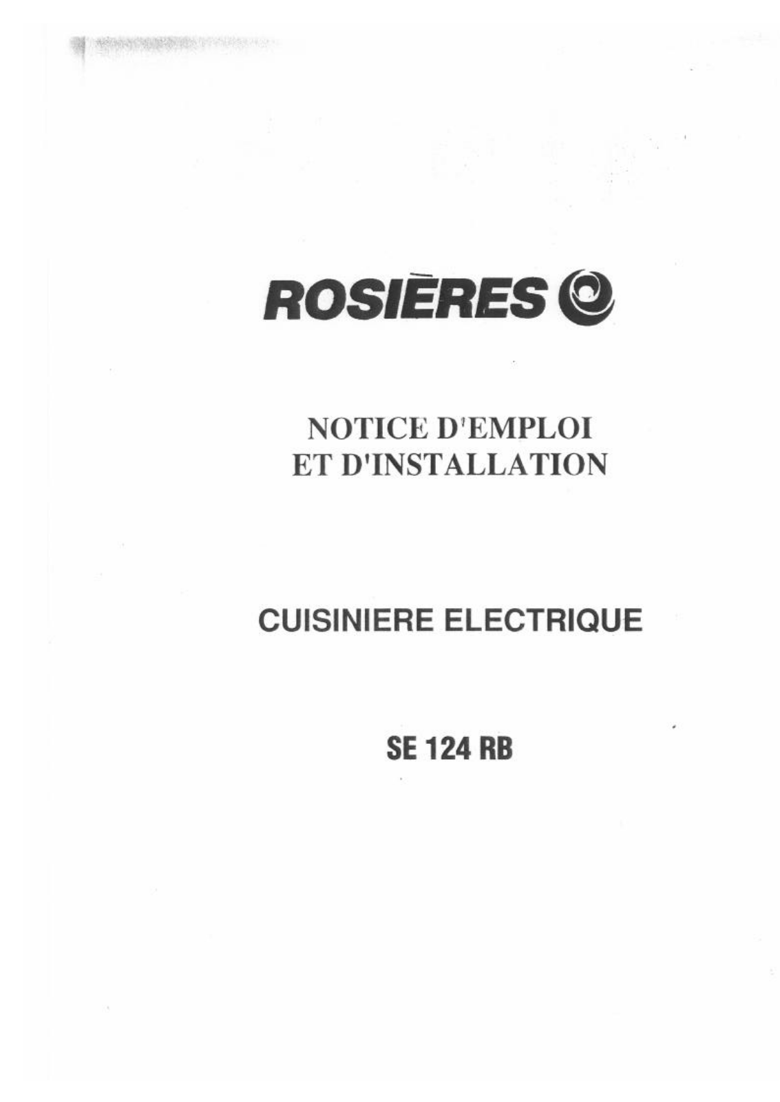 Rosieres SE 124 RB User Manual