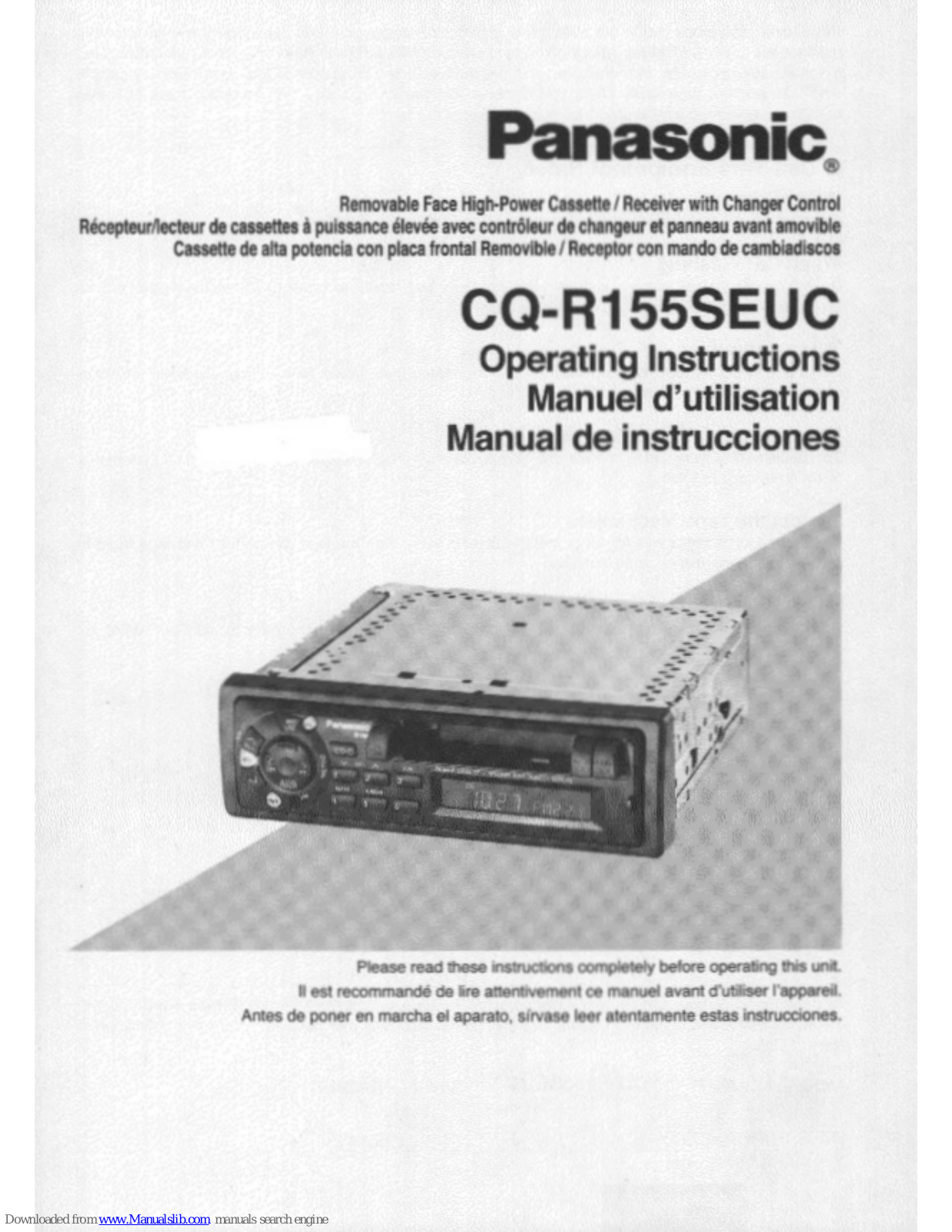 Panasonic CQ-R155 Operating Instruction