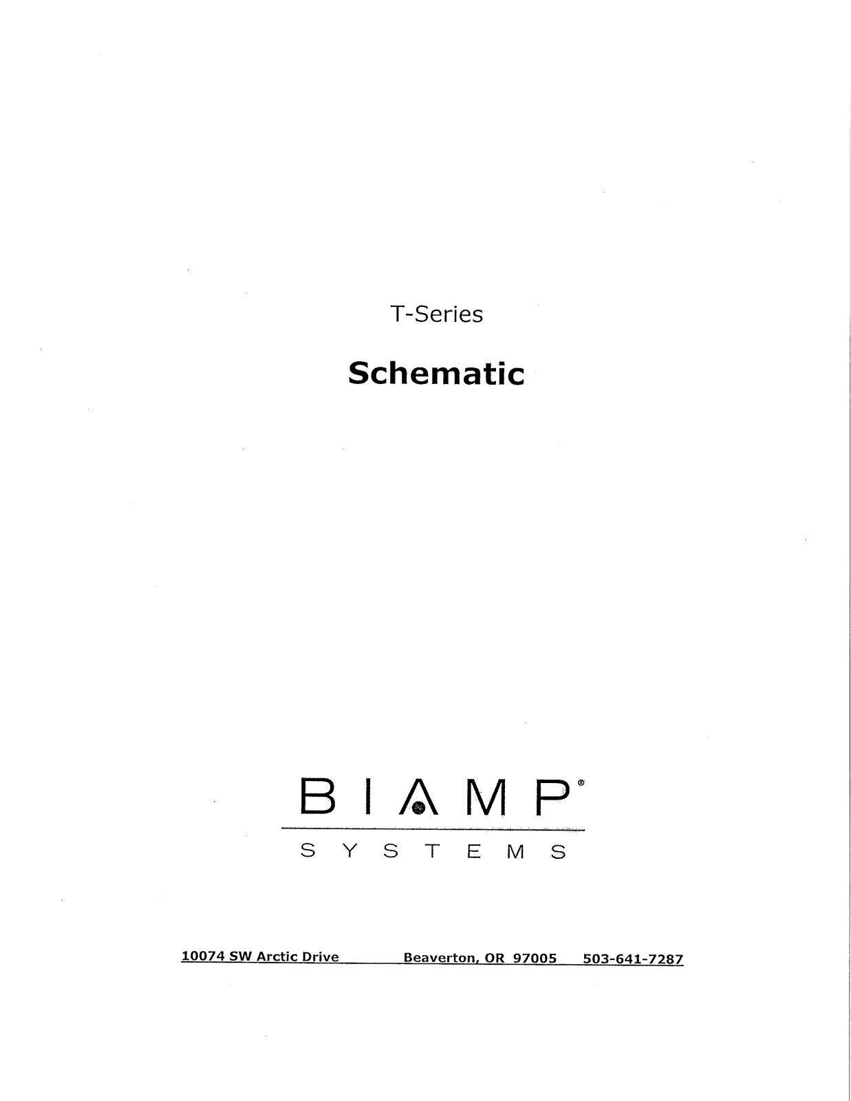 Biamp T-SERIES User Manual