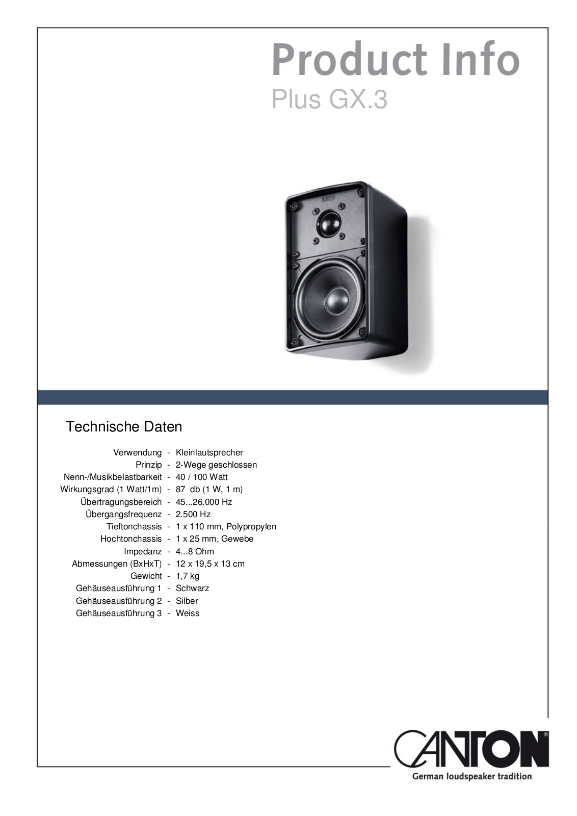 Canton Plus GX.3 Service Manual