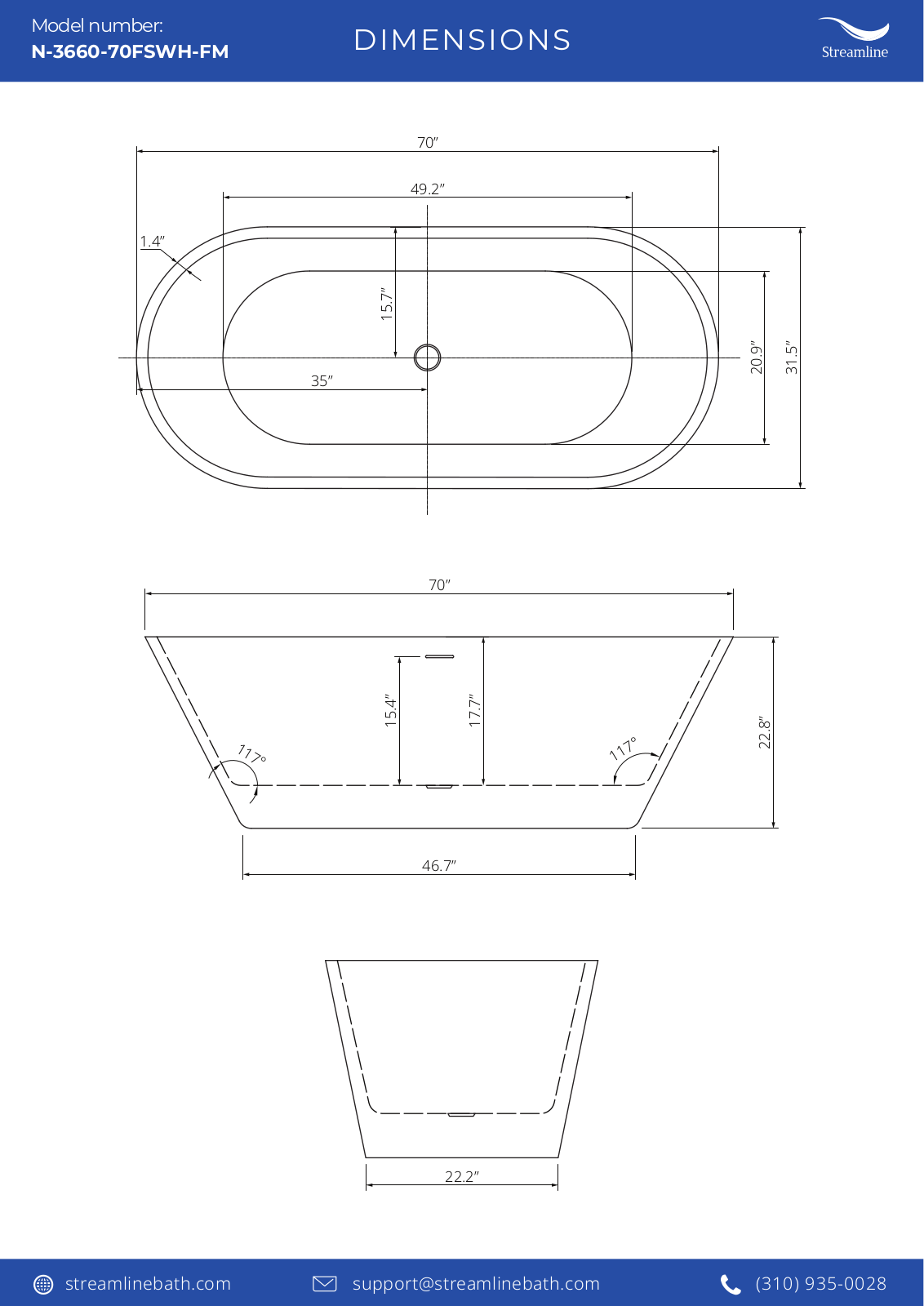 Streamline Bath SLBH7791 Specifications - ManualMachine.com