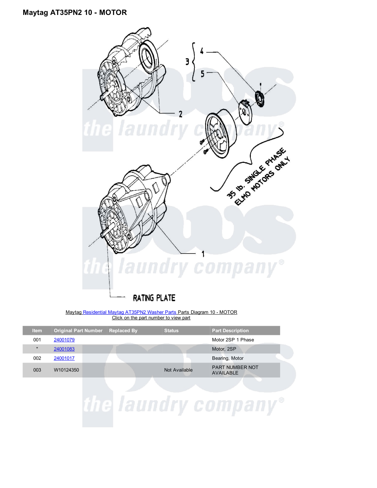 Maytag AT35PN2 Parts Diagram