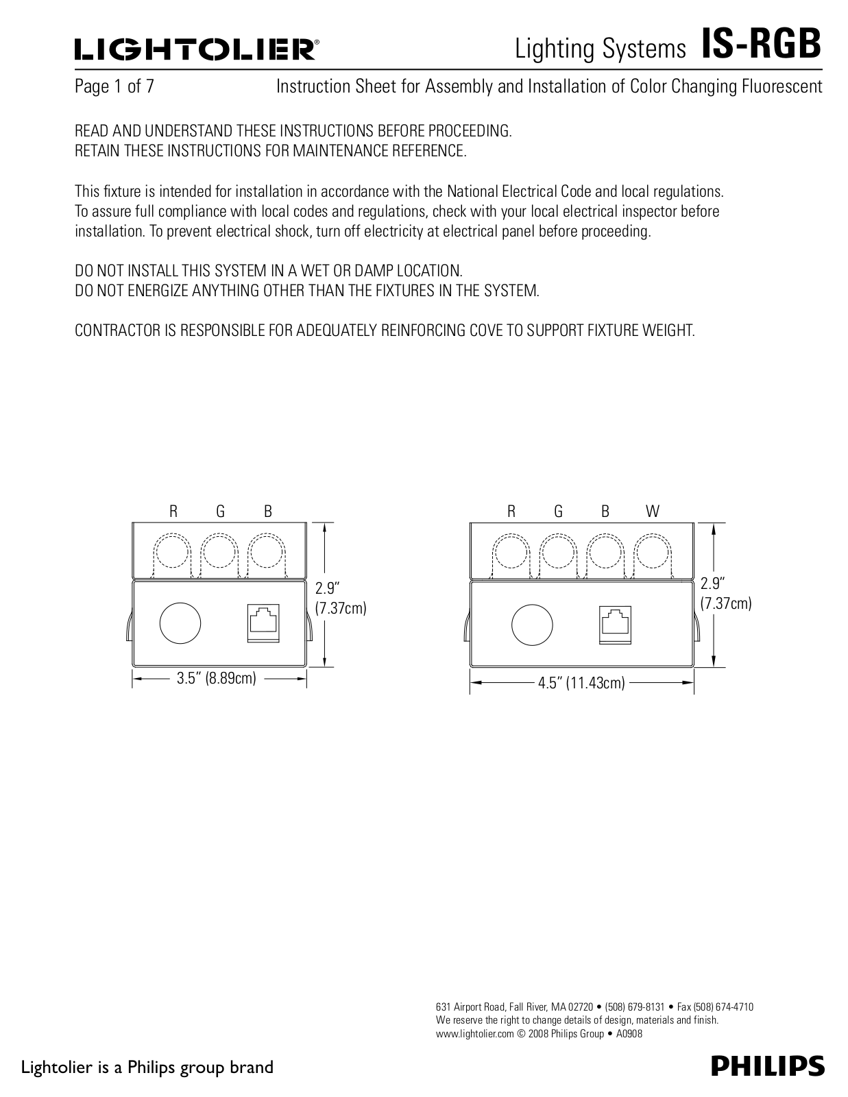 Lightolier IS-RGB User Manual