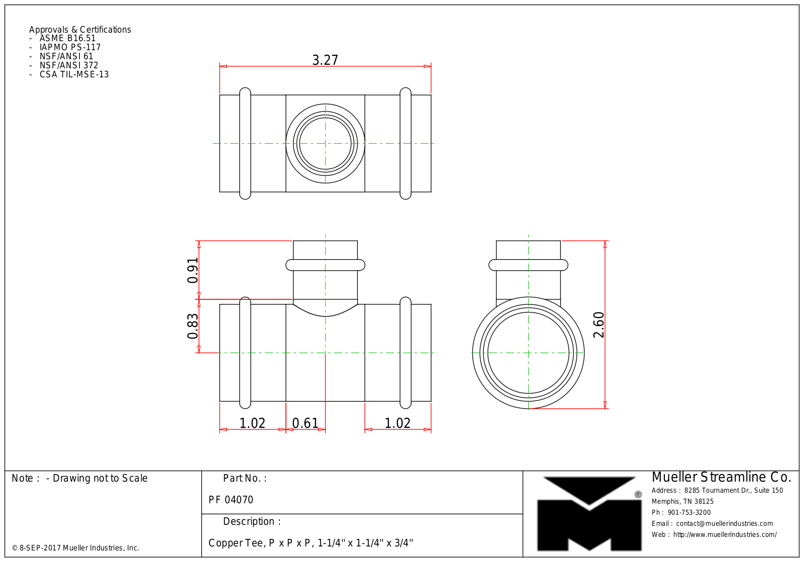Mueller Streamline PF 04070 Cad Drawing - ManualMachine.com