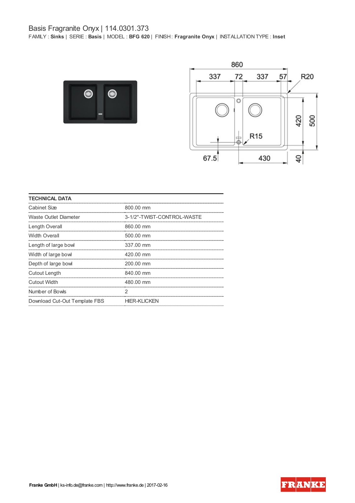 Franke 114.0301.373 Service Manual