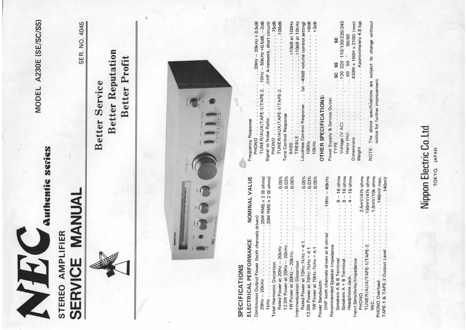 Nec A-230-E Service Manual