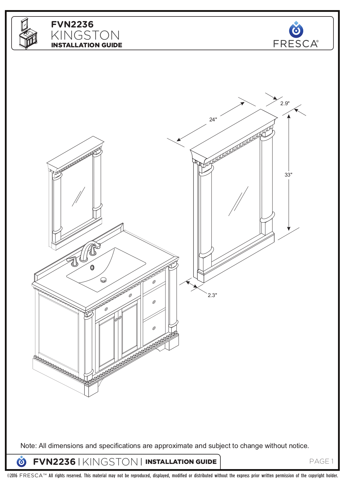 Fresca FBH1889 Installation & Assembly - ManualMachine.com