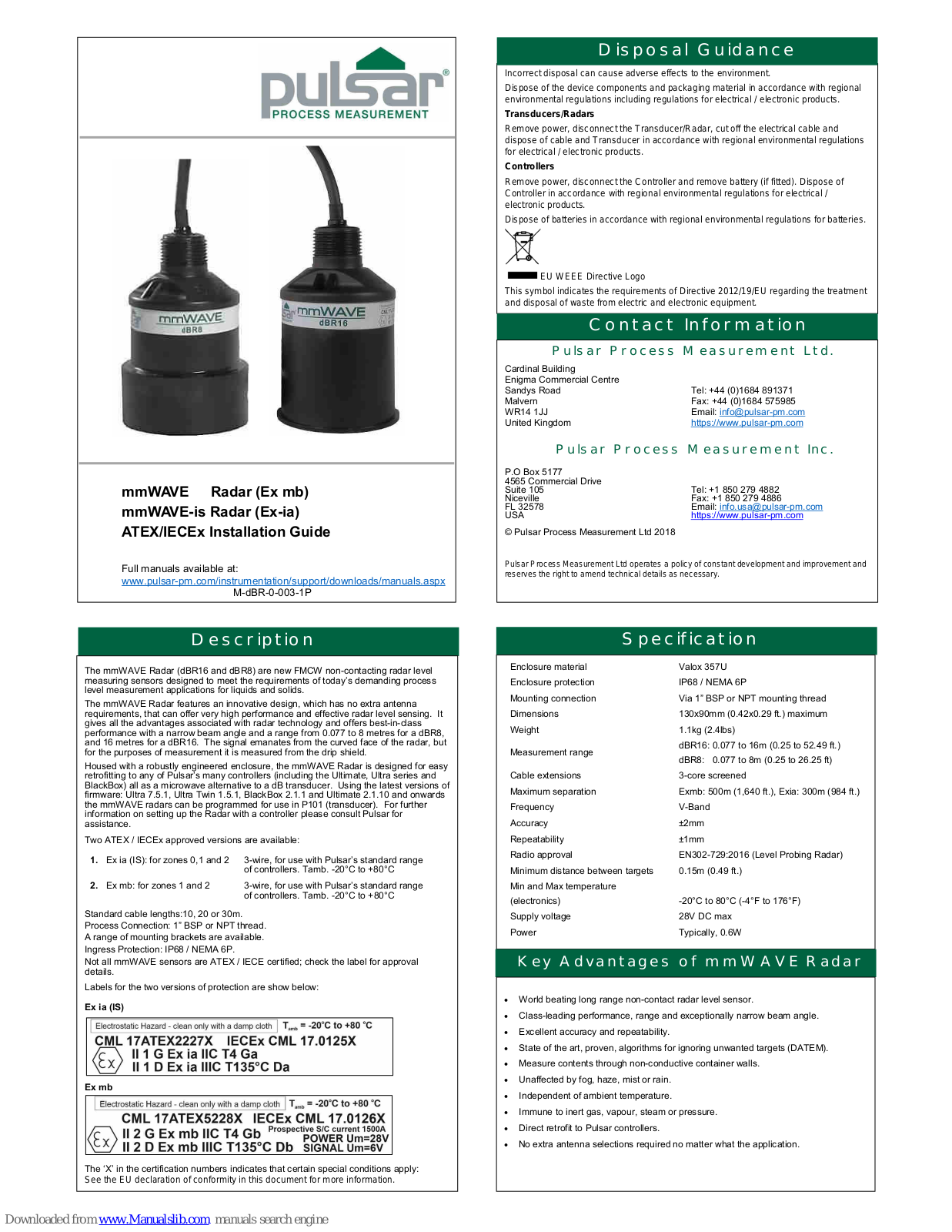 Pulsar mmWAVE, mmWAVE-is Installation Manual