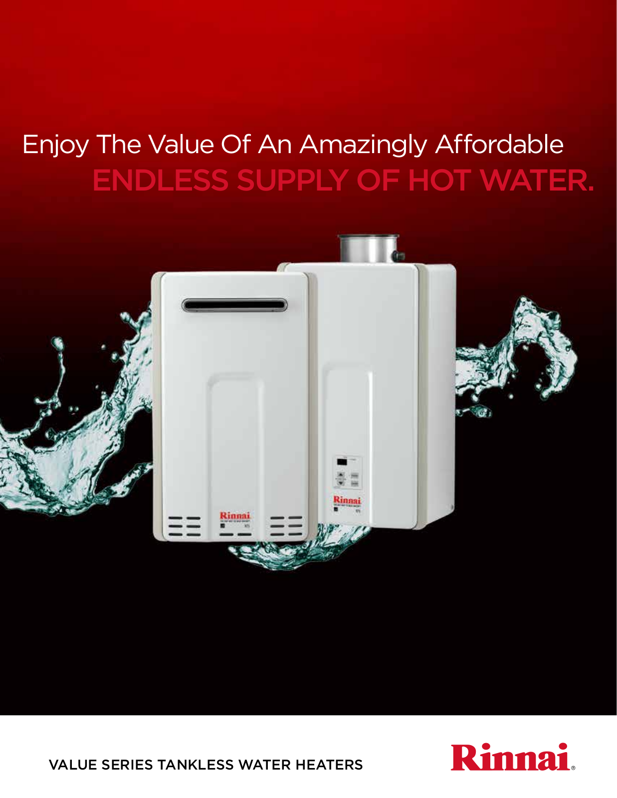 Rinnai V53e (REU-VAM1620W-US), V65e (REU-VC2025W-US), V65i (REU-VC2025FFU-US), V75e (REU-VC2528W-US), V75i (REU-VC2528FFU-US) Brochure