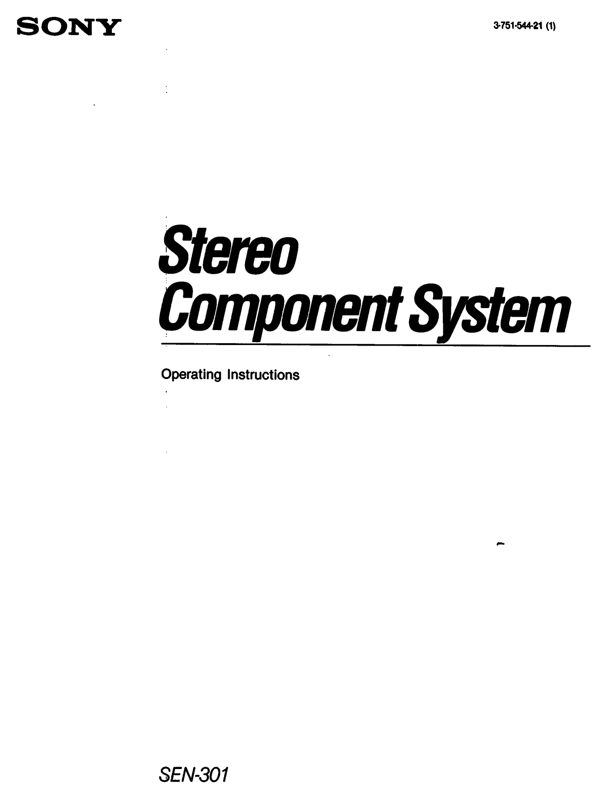 Sony SEN301 User Manual