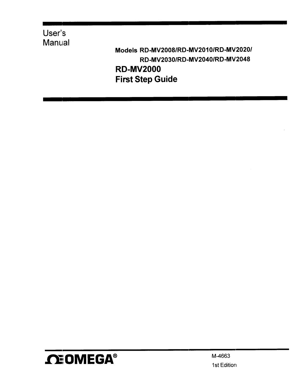 Omega RD-MV2000 User guide - ManualMachine.com