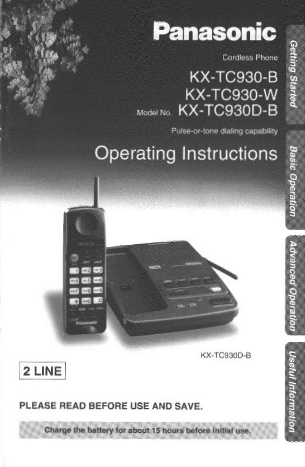 Panasonic KX-TC930DB, KX-TC930B User Manual