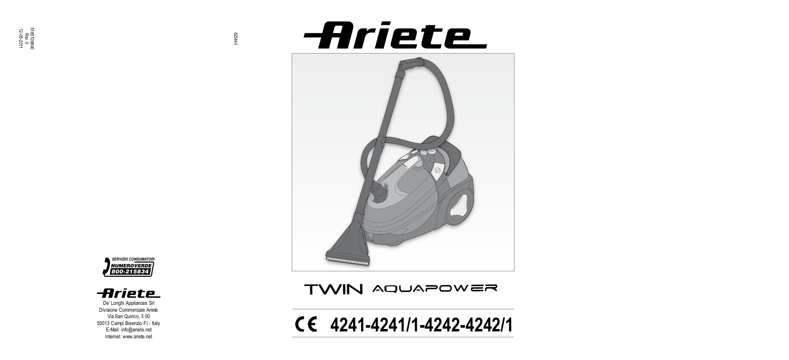 ARIETE Twin Aqua Power 4242 User Manual