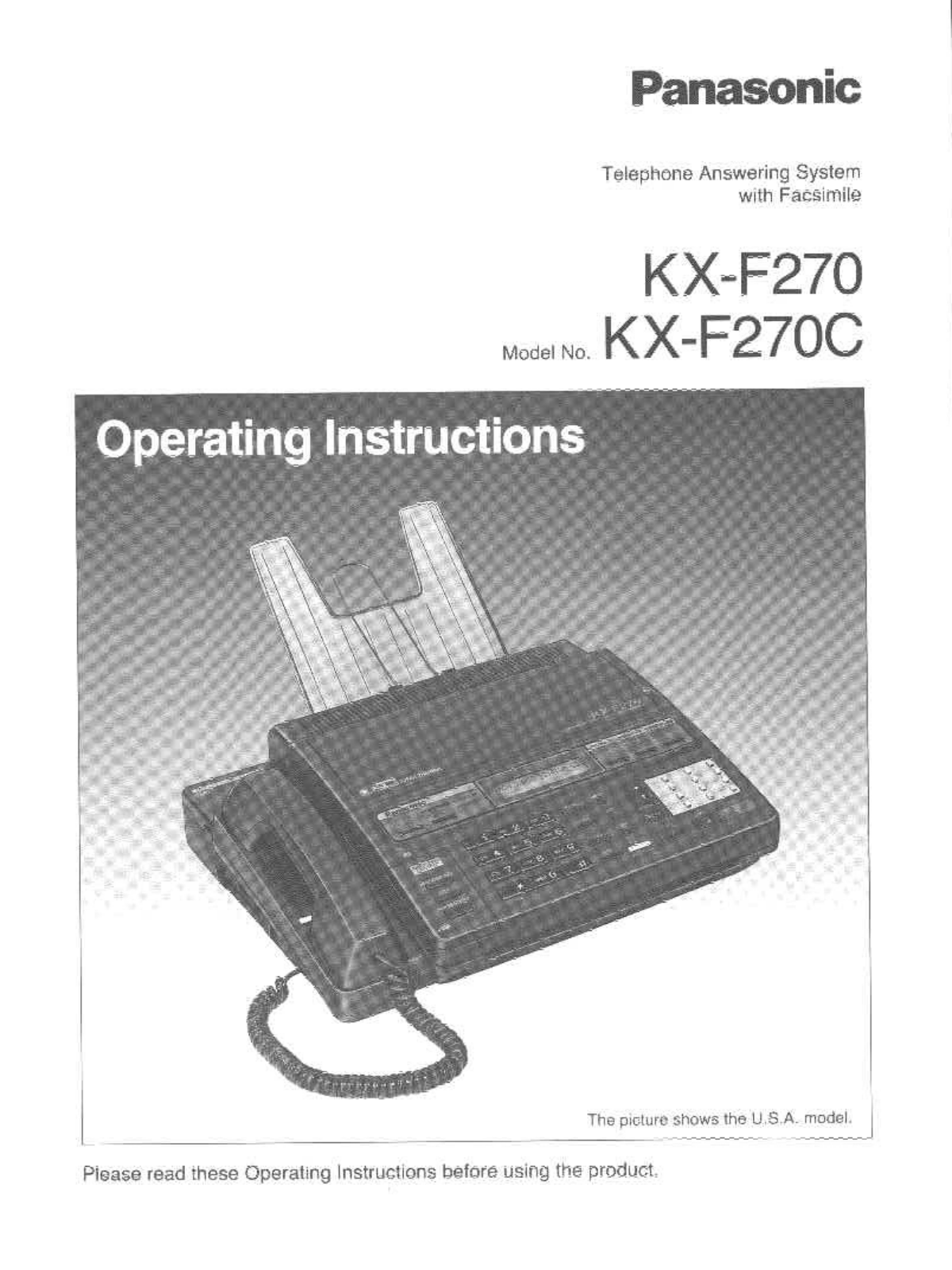 Panasonic KX-F270, KX-F270C Operating Instruction