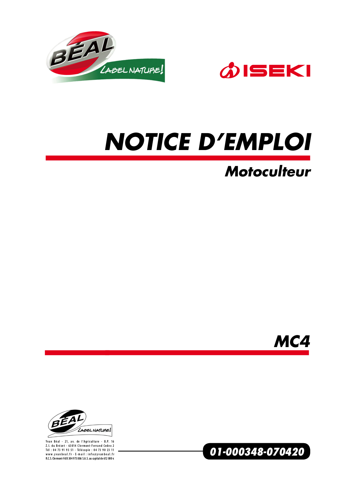 ISEKI MC4 User Manual