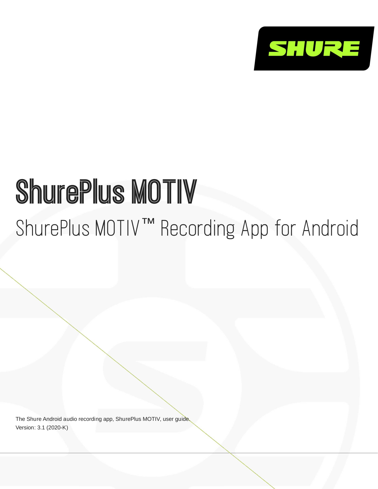 Shure ShurePlus MOTIV User Manual