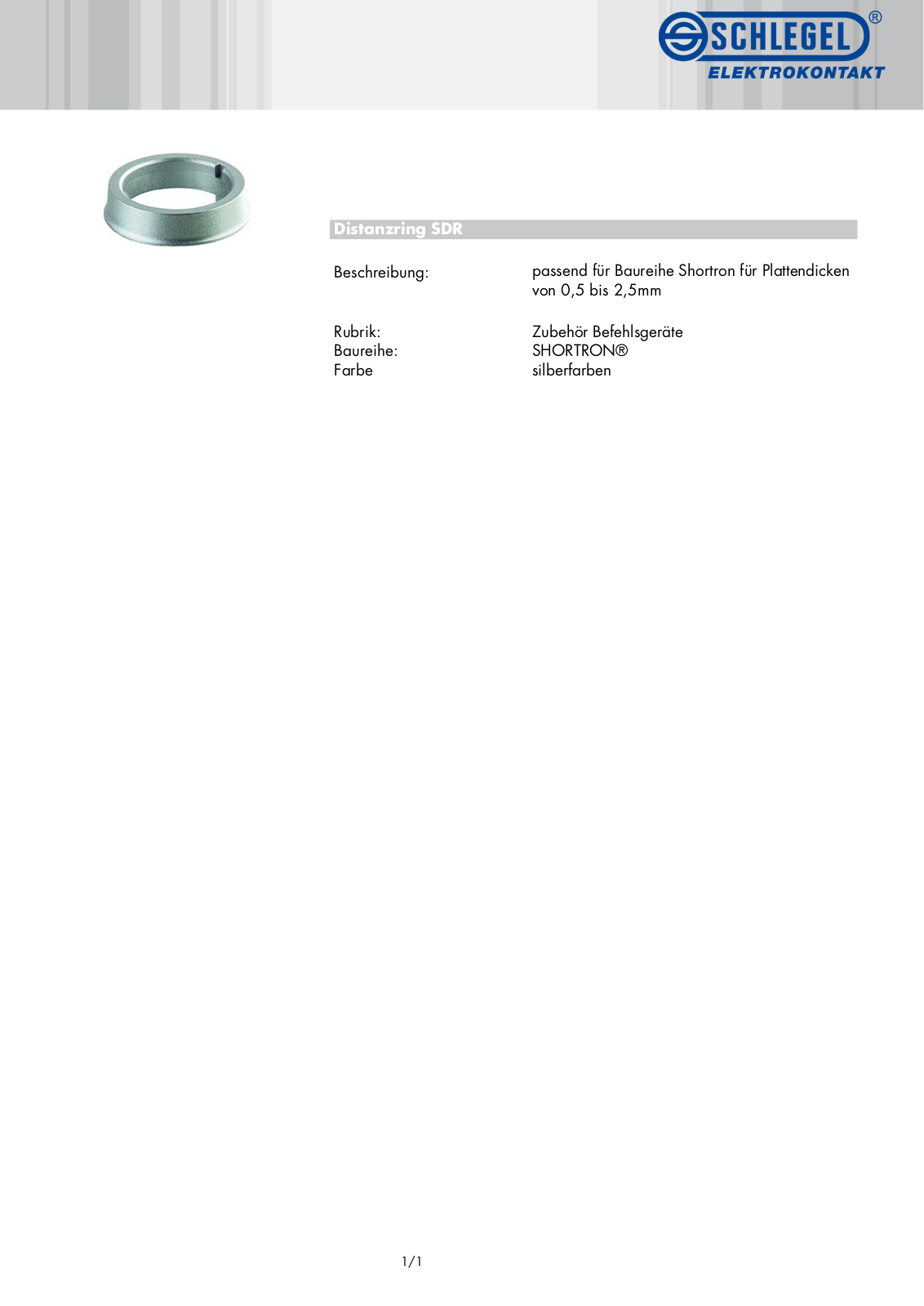SCHLEGEL SDR Datasheet - ManualMachine.com