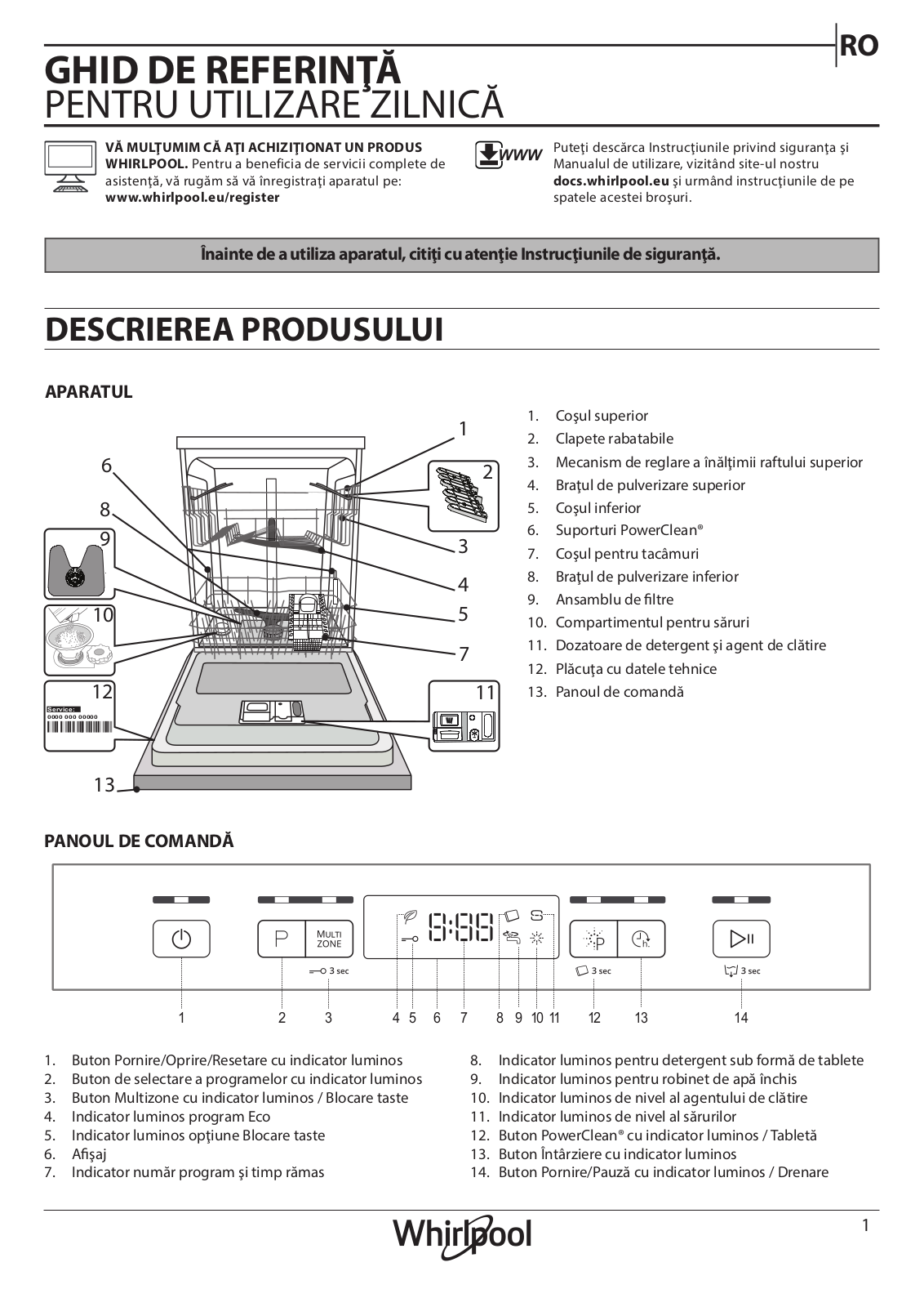 WHIRLPOOL WFC 3C42 P X Daily Reference Guide