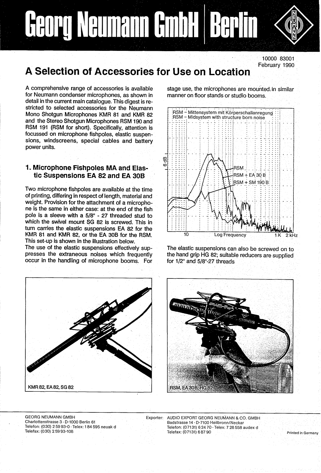 Neumann HG 82, SG 82, EA 30B, EA 82 User Manual