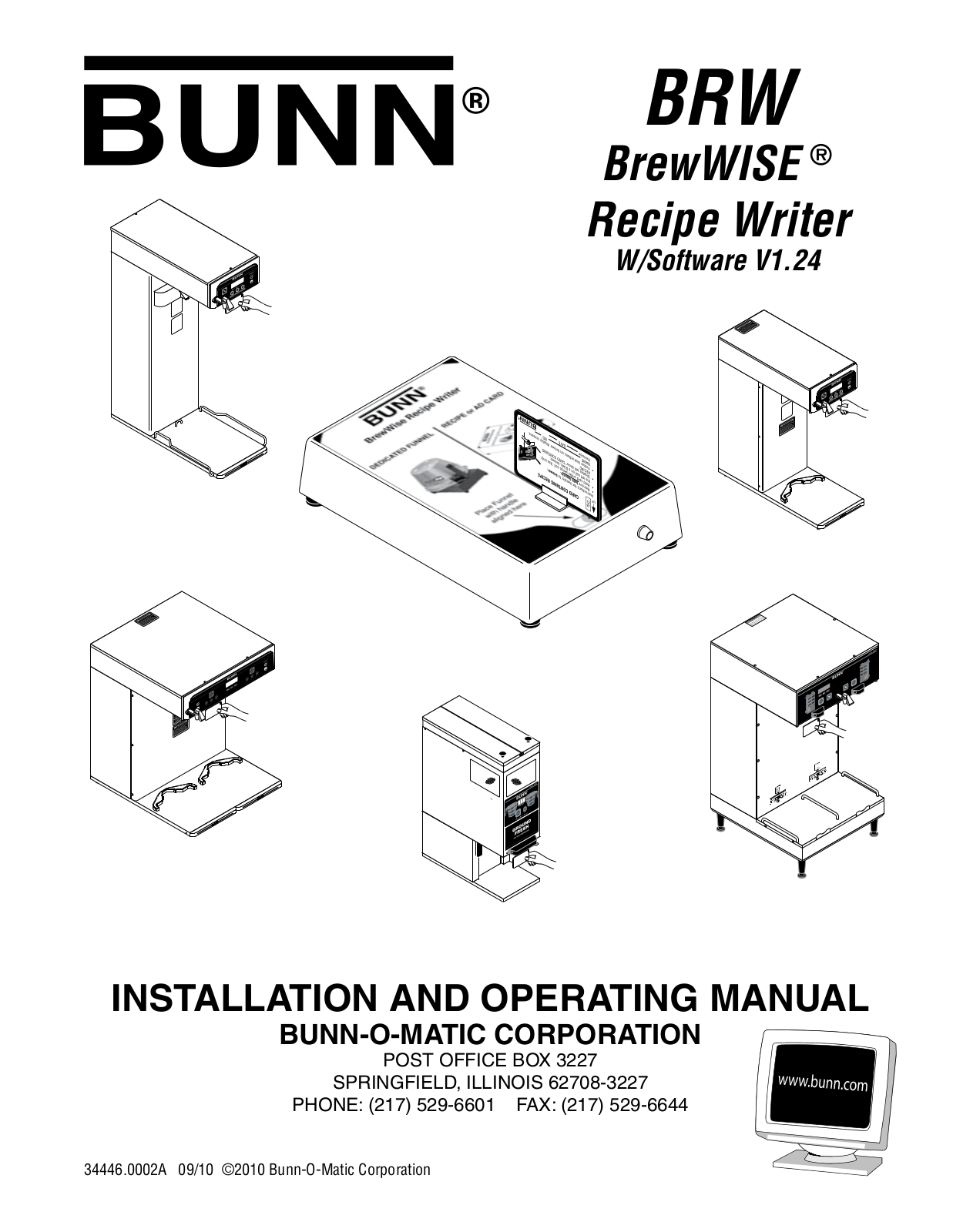 Bunn Recipe Writer Owner's Manual