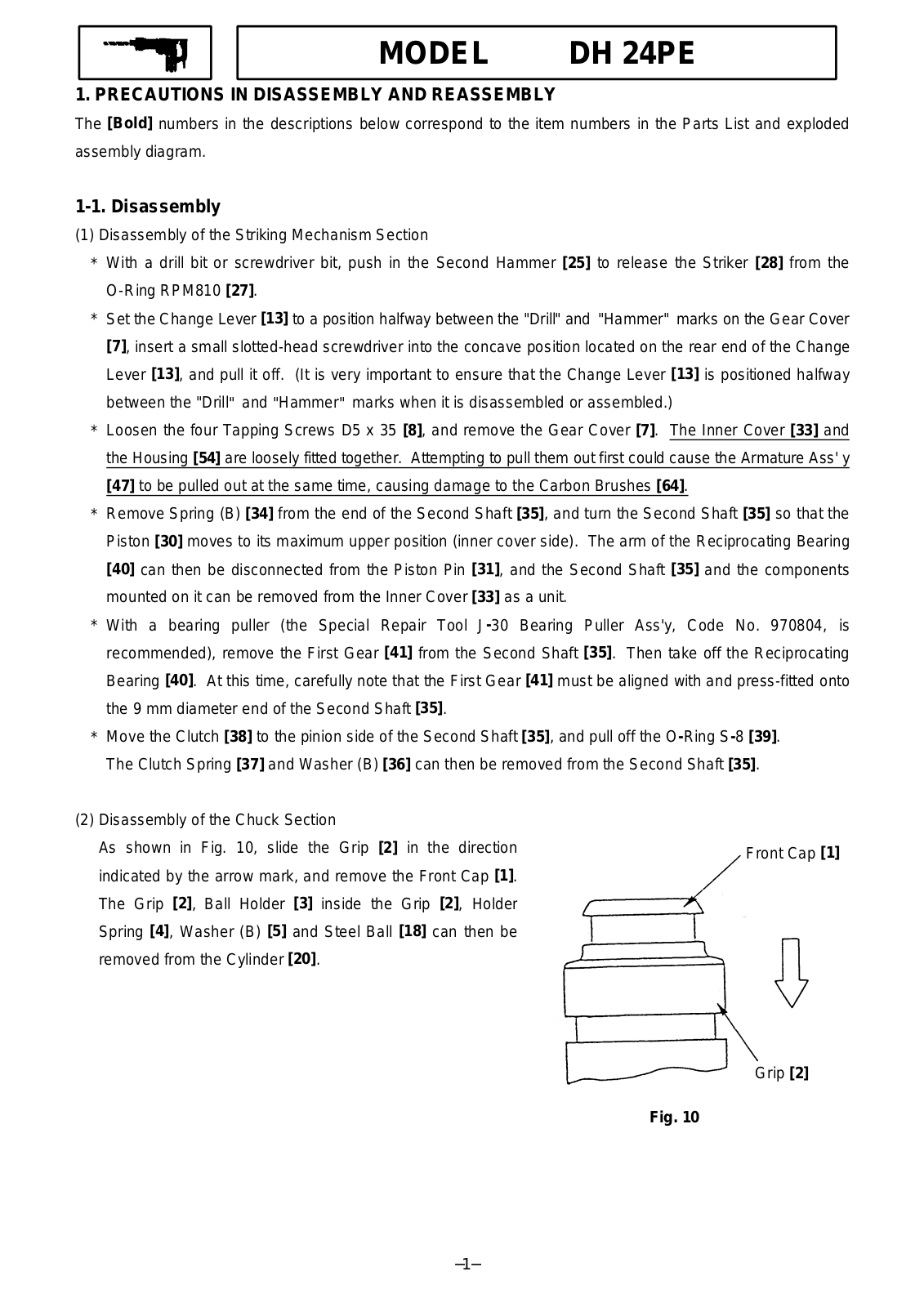 HITACHI DH 24PE User guide