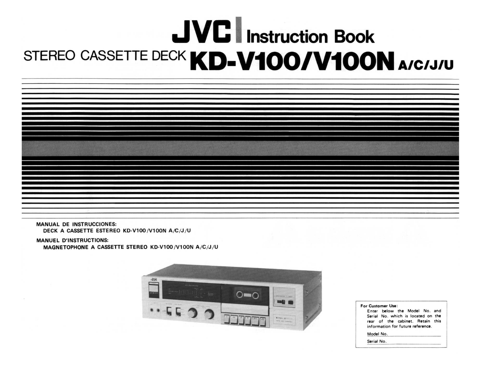 Jvc KD-V100-N, KD-V100 Owners Manual