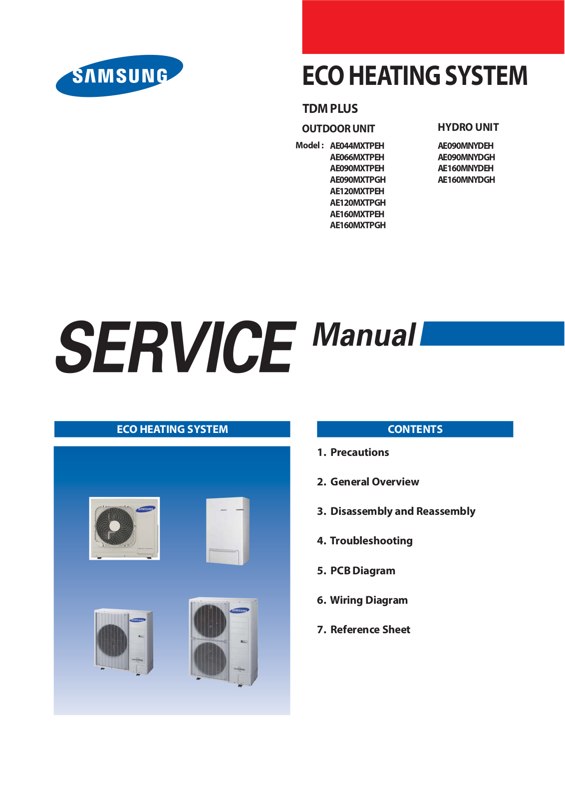 Samsung AE090MXTPGH, AE044MXTPEH, AE066MXTPEH, AE120MXTPEH, AE090MXTPEH Service Manual