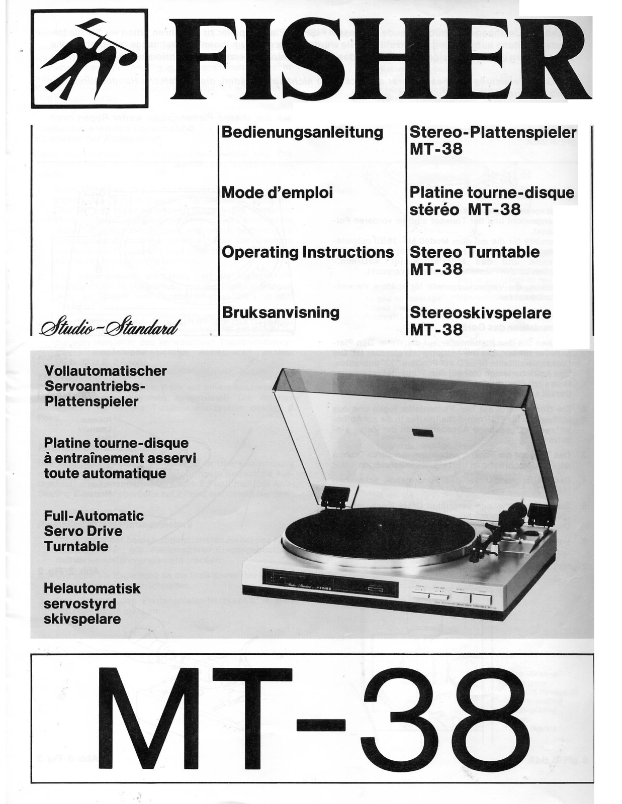 Fisher MT-38 User guide - ManualMachine.com
