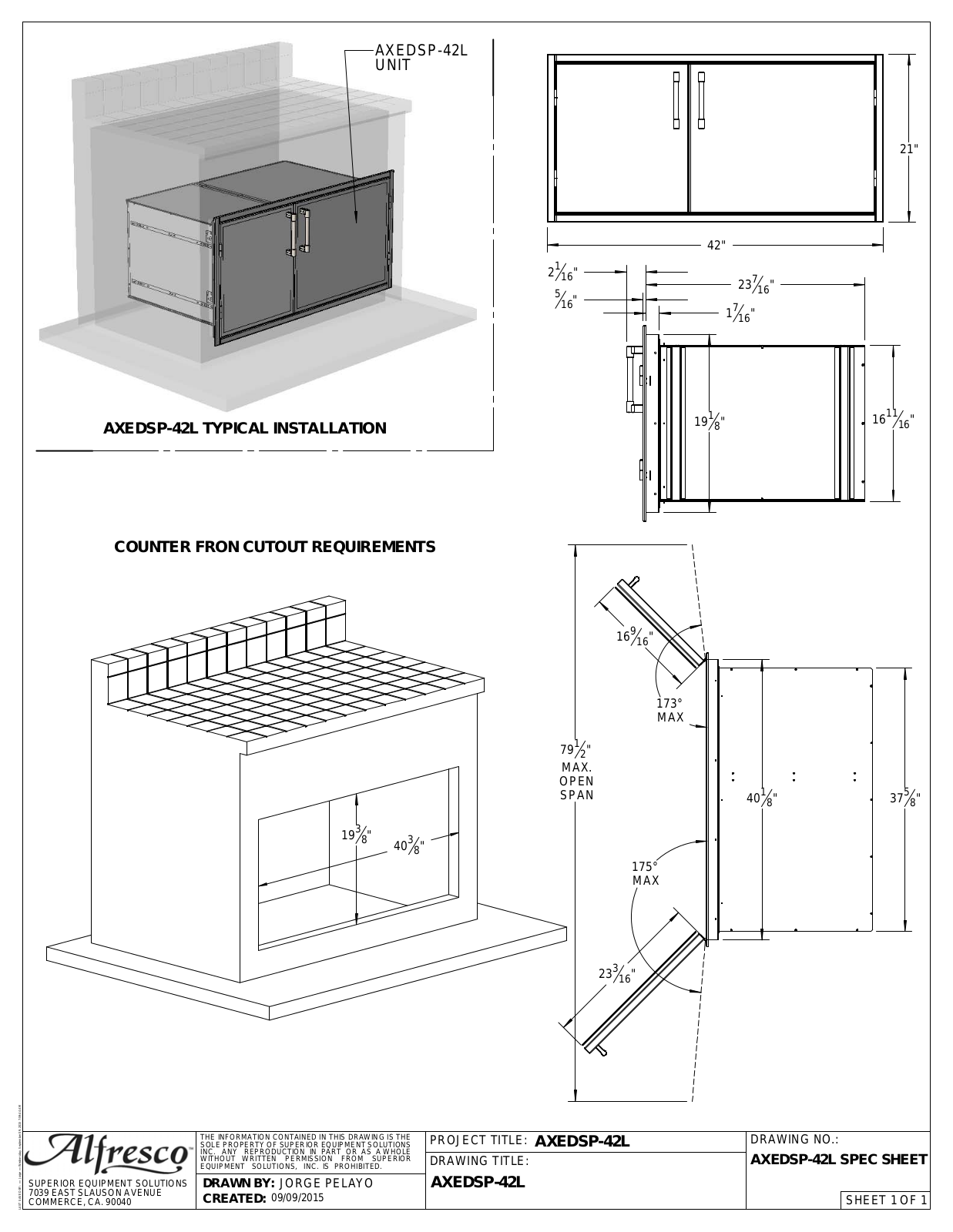 Alfresco AXEDSP42L Specs